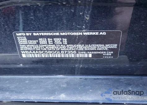 2016 BMW 428 I Gran Coupe Sulev z USA, uszkodzony, nr VIN WBA4A9C58GGL87356